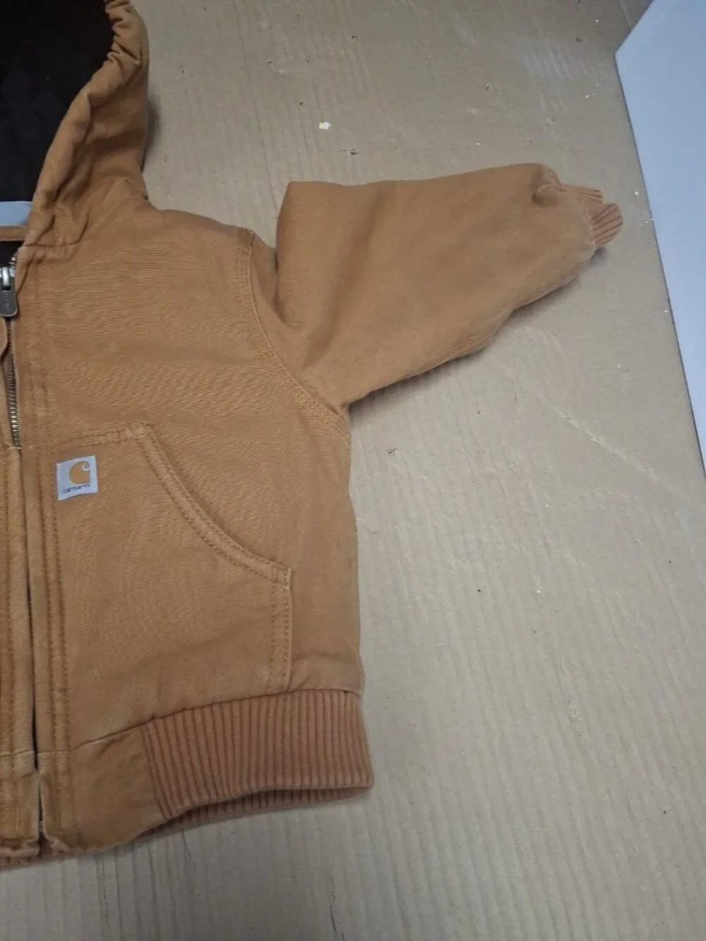 Carhartt Jacket Toddler 2T Brown Insulated Duck Canvas Hooded Rugged Coat